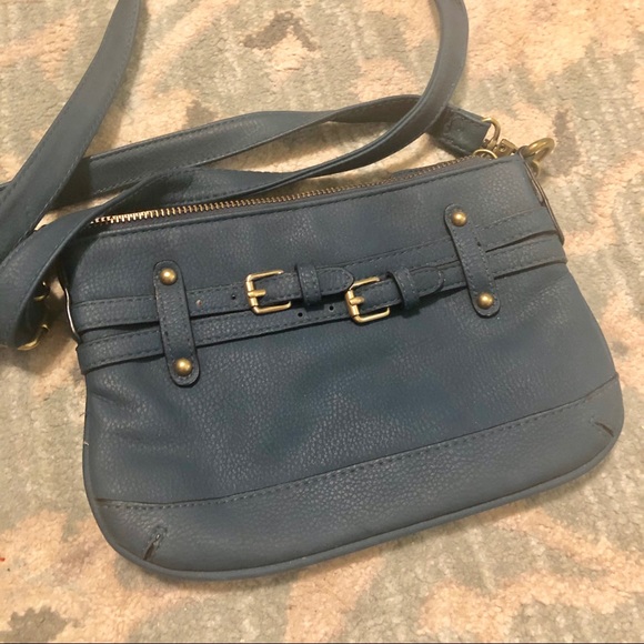 Blue leather satchel - Picture 2 of 2